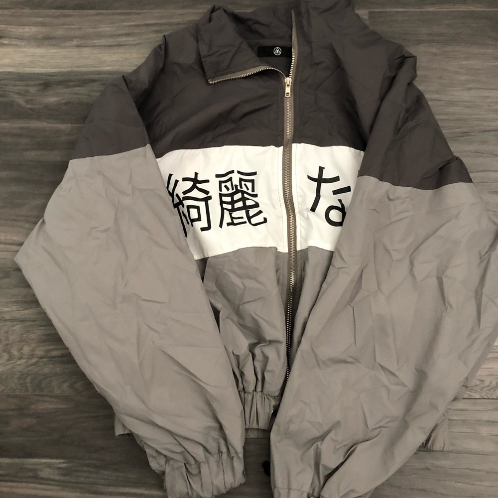 Grey bomber jacket